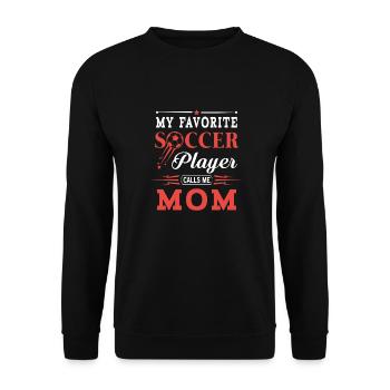 My favorite soccer player calls me mom - mum gift - Unisex Sweatshirt - black - Front - Alina (178cm) & Michal (187cm)