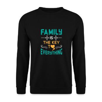 Family is the key to everything lovely & cute - Sweat-shirt Unisexe - noir - Devant - Alina (178cm) & Michal (187cm)