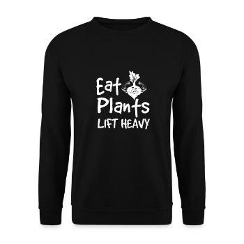 Eat Plants Lift Heavy - fun gym muscle gift - Unisex Sweatshirt - black - Front - Alina (178cm) & Michal (187cm)