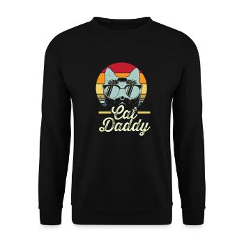Cat Daddy retro - Sweat-shirt Unisexe - noir - Devant - Alina (178cm) & Michal (187cm)