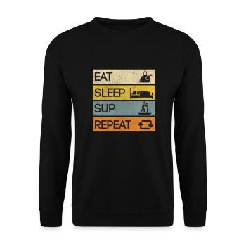 Stand-Up Paddle Paddleboarding SUP Vintage - Unisex Sweatshirt - black - Front - Alina (178cm) & Michal (187cm)