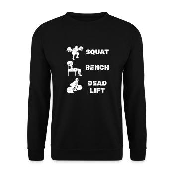 Powerlifting Power Triathlon Squat Bench Deadlift - Unisex Sweatshirt - black - Front - Alina (178cm) & Michal (187cm)