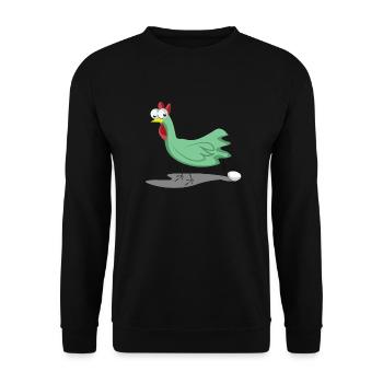 chicken - Unisex Sweatshirt - black - Front - Alina (178cm) & Michal (187cm)