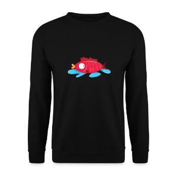 Fisch ohne wasser - Unisex Pullover - Schwarz - Vorne - Alina (178cm) & Michal (187cm)