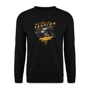 Simme drive Schwalbe Simson KR50 KR51 S50 S51 - Sweat-shirt Unisexe - noir - Devant - Alina (178cm) & Michal (187cm)