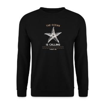 La mer appelle je vais, plongeur plonger vintage - Sweat-shirt Unisexe - noir - Devant - Alina (178cm) & Michal (187cm)