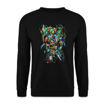 Abstract - Unisex Sweatshirt - black - Front - Alina (178cm) & Michal (187cm)