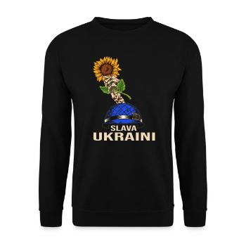tournesol slava ukraini stand avec ukraine kiev - Sweat-shirt Unisexe - noir - Devant - Alina (178cm) & Michal (187cm)