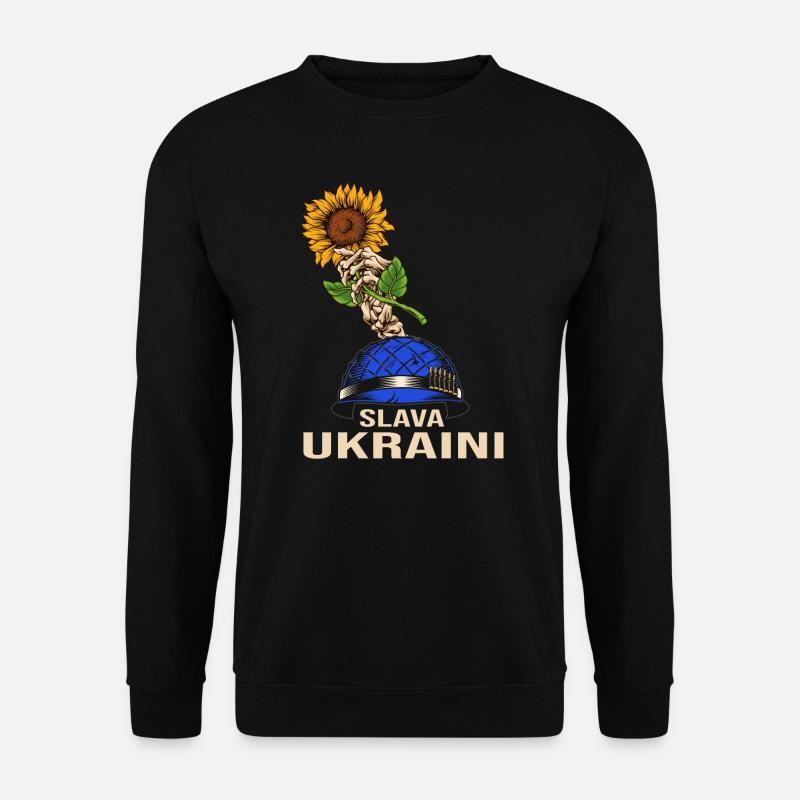 sonnenblume slava ukraini stand with ukraine kiew - Unisex Pullover - Schwarz