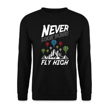 Ne jamais regarder vers le bas Voler haut - Sweat-shirt Unisexe - noir - Devant - Alina (178cm) & Michal (187cm)
