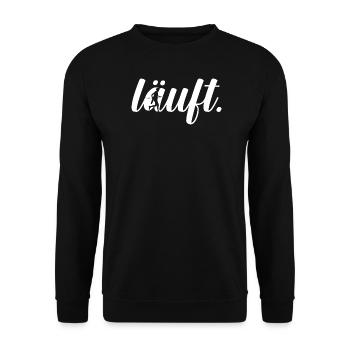 Läuft - Unisex Pullover - Schwarz - Vorne - Alina (178cm) & Michal (187cm)