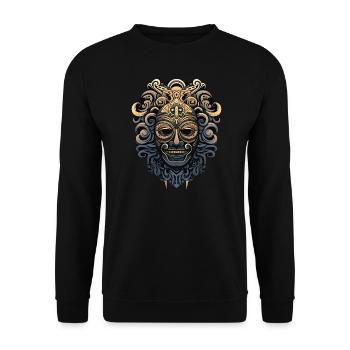 Masque spirituel - Sweat-shirt Unisexe - noir - Devant - Alina (178cm) & Michal (187cm)