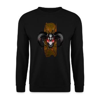 Tête de démon avec des cornes et des yeux rouges brillants - Sweat-shirt Unisexe - noir - Devant - Alina (178cm) & Michal (187cm)