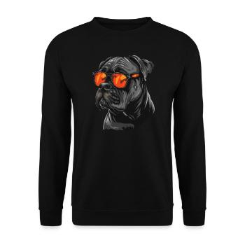 Cane Corso Italiano, Dog, Sunglasses, Summer - Unisex Sweatshirt - black - Front - Alina (178cm) & Michal (187cm)