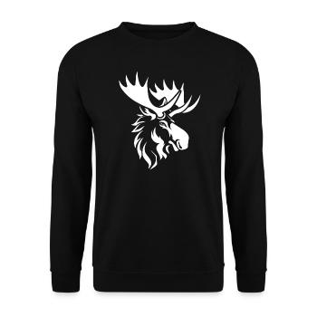 Elch - Unisex Pullover - Schwarz - Vorne - Alina (178cm) & Michal (187cm)