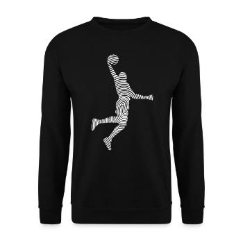 Basketballspieler Basketballer Fingerabdruck - Unisex Pullover - Schwarz - Vorne - Alina (178cm) & Michal (187cm)
