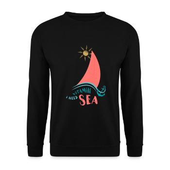 J'ai besoin de vitamine Sea - cadeau sympa pour les marins - Sweat-shirt Unisexe - noir - Devant - Alina (178cm) & Michal (187cm)