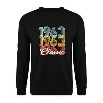 Classic Vintage 59e anniversaire Né en 1963 - Sweat-shirt Unisexe - noir - Devant - Alina (178cm) & Michal (187cm)