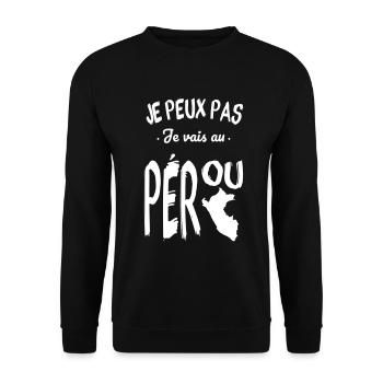 Je peux pas je vais au Pérou - Sweat-shirt Unisexe - noir - Devant - Alina (178cm) & Michal (187cm)