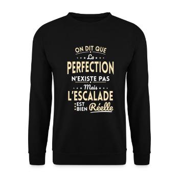 La Perfection n'existe pas l'escalade est Réelle - Sweat-shirt Unisexe - noir - Devant - Alina (178cm) & Michal (187cm)