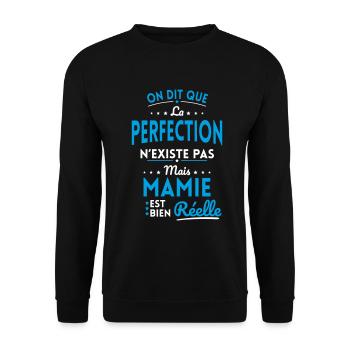La Perfection n'existe pas Mais Mamie est Réelle - Sweat-shirt Unisexe - noir - Devant - Alina (178cm) & Michal (187cm)