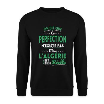 Perfection n'existe pas l'Algérie est bien Réelle - Sweat-shirt Unisexe - noir - Devant - Alina (178cm) & Michal (187cm)