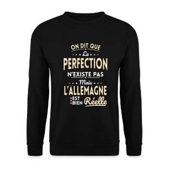 Perfection n'existe pas l'Allemagne est Réelle - Sweat-shirt Unisexe - noir - Devant - Alina (178cm) & Michal (187cm)