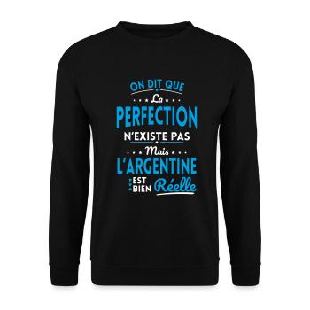 Perfection n'existe pas l'Argentine est Réelle - Sweat-shirt Unisexe - noir - Devant - Alina (178cm) & Michal (187cm)