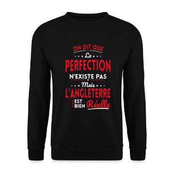 Perfection n'existe pas l'Angleterre bien Réelle - Sweat-shirt Unisexe - noir - Devant - Alina (178cm) & Michal (187cm)