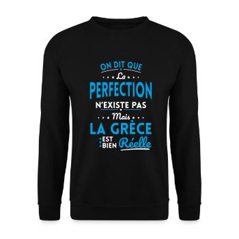 Perfection n'existe pas le Grèce est bien Réelle - Sweat-shirt Unisexe - noir - Devant - Alina (178cm) & Michal (187cm)