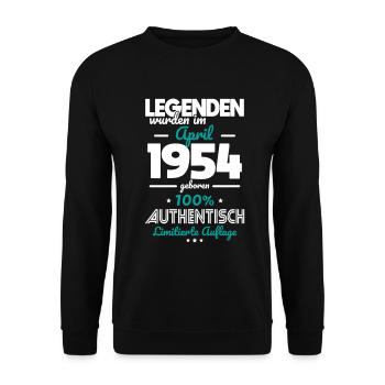 70e anniversaire - Les légendes ont été créées en avril 1954 - Sweat-shirt Unisexe - noir - Devant - Alina (178cm) & Michal (187cm)