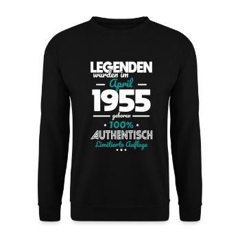 70e anniversaire - Les légendes ont été créées en avril 1955 - Sweat-shirt Unisexe - noir - Devant - Alina (178cm) & Michal (187cm)
