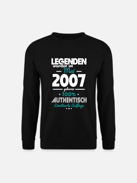 18. Geburtstag - Legenden wurden im Mai 2007 - Unisex Pullover - Schwarz