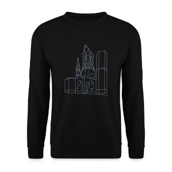 Kaiser Wilhelm Memorial Church Berlin - Unisex Sweatshirt - black - Front - Alina (178cm) & Michal (187cm)