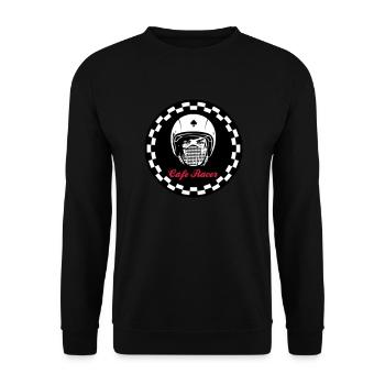 Cafe Racer Logo - Unisex Pullover - Schwarz - Vorne - Alina (178cm) & Michal (187cm)
