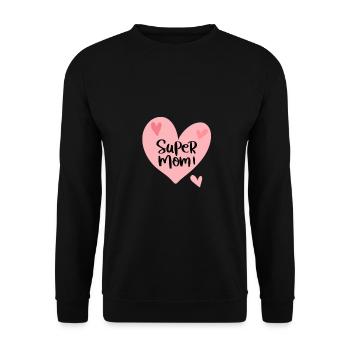 Super mom - Unisex Sweatshirt - black - Front - Alina (178cm) & Michal (187cm)