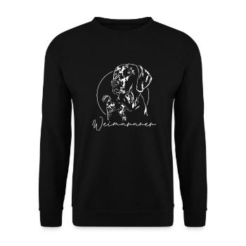 WEIMARANER Hound Design Wilsigns Dog Hunter - Unisex Sweatshirt - black - Front - Alina (178cm) & Michal (187cm)
