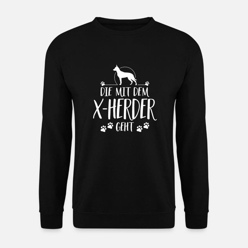 DIE MIT X-HERDER GEHT Wilsigns Hunde Spruch Hund - Unisex Pullover - Schwarz