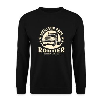 Road Dad - Unisex Pullover - Schwarz - Vorne - Alina (178cm) & Michal (187cm)