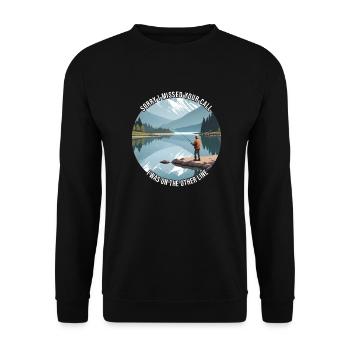 Angler Fishing Fishing - Unisex Sweatshirt - black - Front - Alina (178cm) & Michal (187cm)
