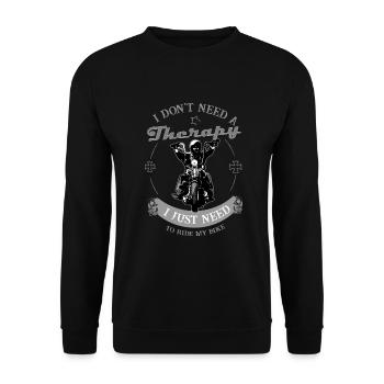 Thérapie - Biker - Rocker - chopper-motorcycle - Sweat-shirt Unisexe - noir - Devant - Alina (178cm) & Michal (187cm)