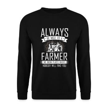 Gifts for Farmer Dad - Unisex Sweatshirt - black - Front - Alina (178cm) & Michal (187cm)
