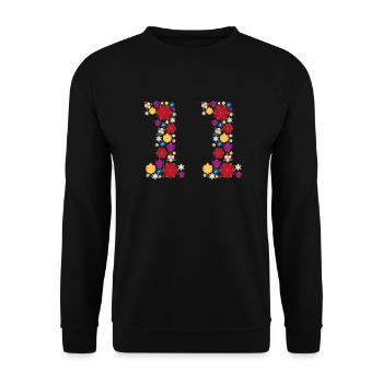 Flowers 11 - Unisex Pullover - Schwarz - Vorne - Alina (178cm) & Michal (187cm)