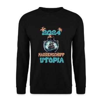 2024, Ship of Fools Utopia - Unisex Sweatshirt - black - Front - Alina (178cm) & Michal (187cm)