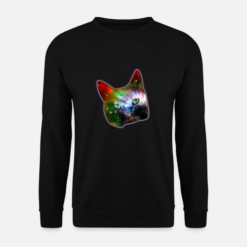 Space Katze - cooles Geschenk - Unisex Pullover - Schwarz