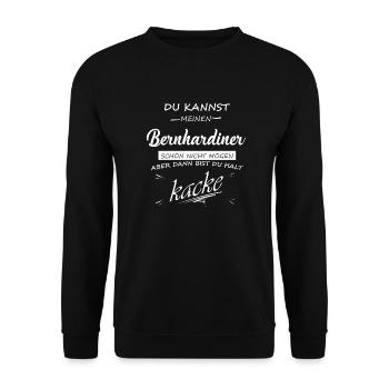 BERNHARDINER - Du bist kacke - Unisex Pullover - Schwarz - Vorne - Alina (178cm) & Michal (187cm)