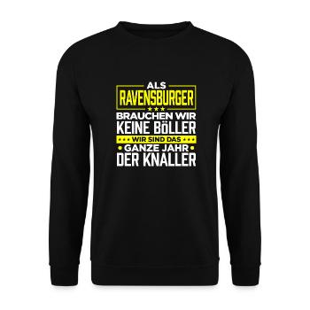 RAVENSBURGER - Böller - Unisex Pullover - Schwarz - Vorne - Alina (178cm) & Michal (187cm)