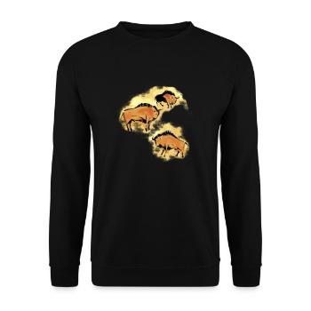 Bison - Sweat-shirt Unisexe - noir - Devant - Alina (178cm) & Michal (187cm)