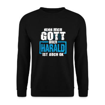 HARALD - ok - Unisex Pullover - Schwarz - Vorne - Alina (178cm) & Michal (187cm)