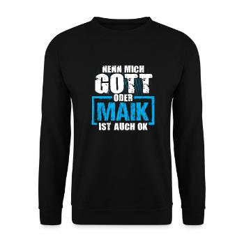 MAIK - ok - Unisex Pullover - Schwarz - Vorne - Alina (178cm) & Michal (187cm)